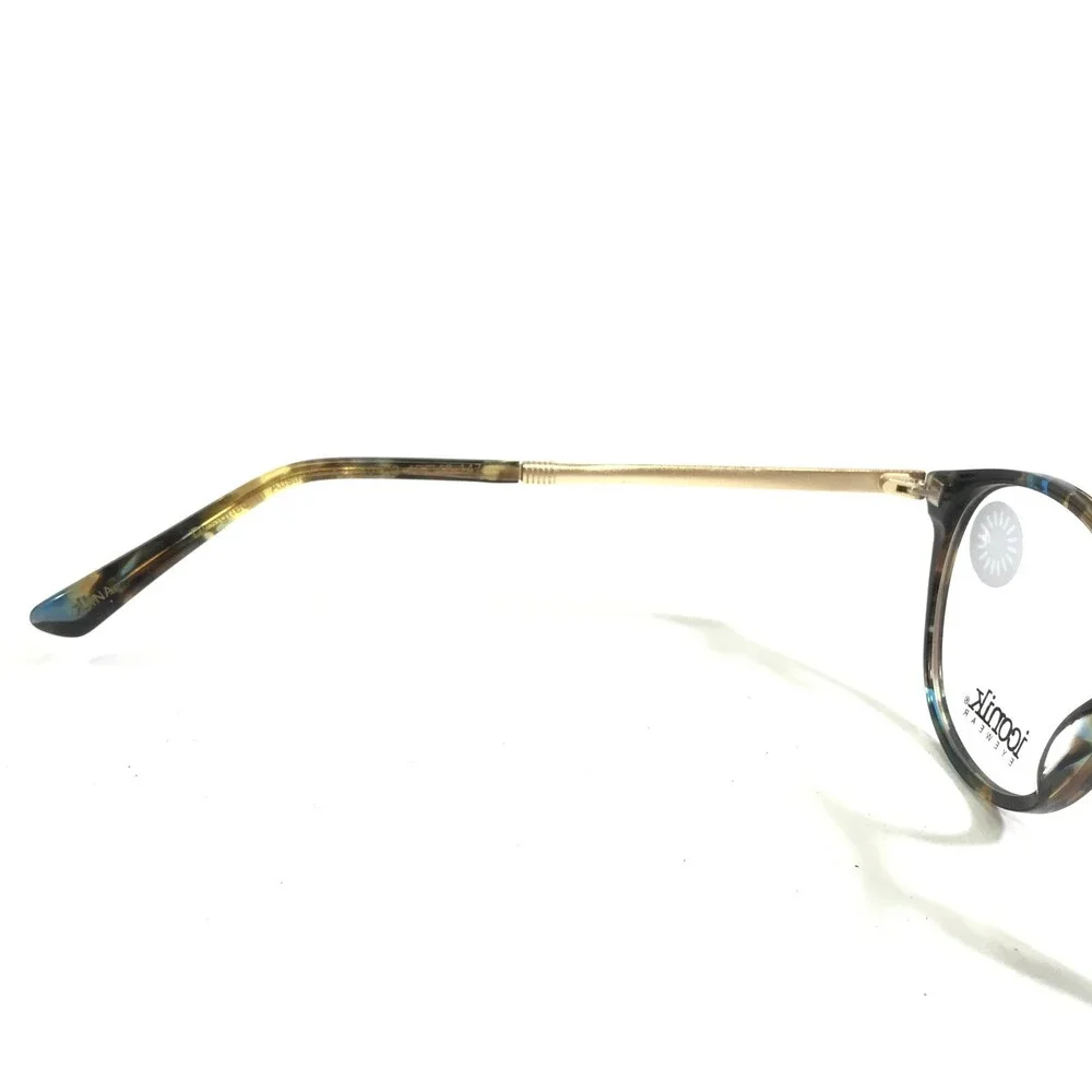 Iconik Eyeglasses Frames Ashley C2 Brown Blue Tortoise Gold Round 49-18-147
